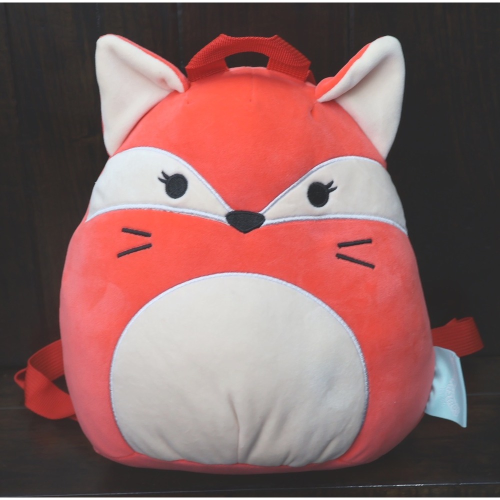 Squishmallows Fifi Fox Plush Backpack Kids OS Red Excellent Adjustable Straps